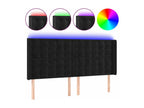 Tête de lit à LED Noir 163x16x118/128 cm Velours 31718CLOH