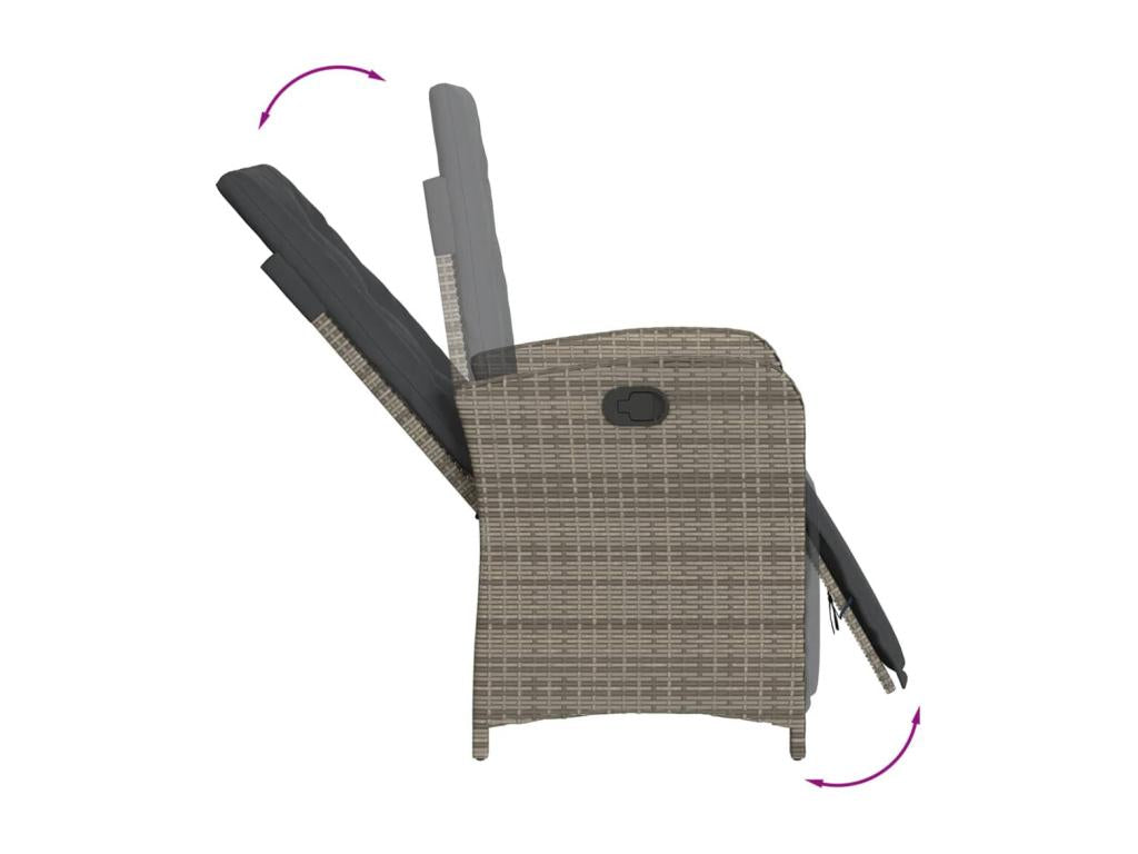 Ensemble à manger de jardin 9 pcs coussins gris résine tressée 77258HJVB