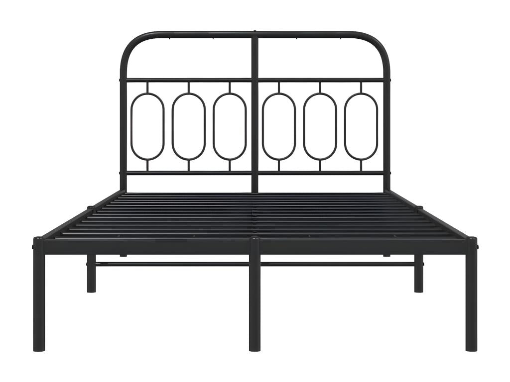 Cadre de lit métal avec tête de lit noir 120x200 cm 17580WJSJ