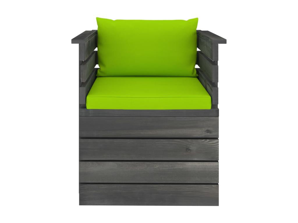 Fauteuil de jardin avec coussins Bois de pin 66804ATCB