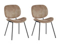 Lot de 2 chaises Calmetop - Effet velours / métal - Beige 23820SVHH