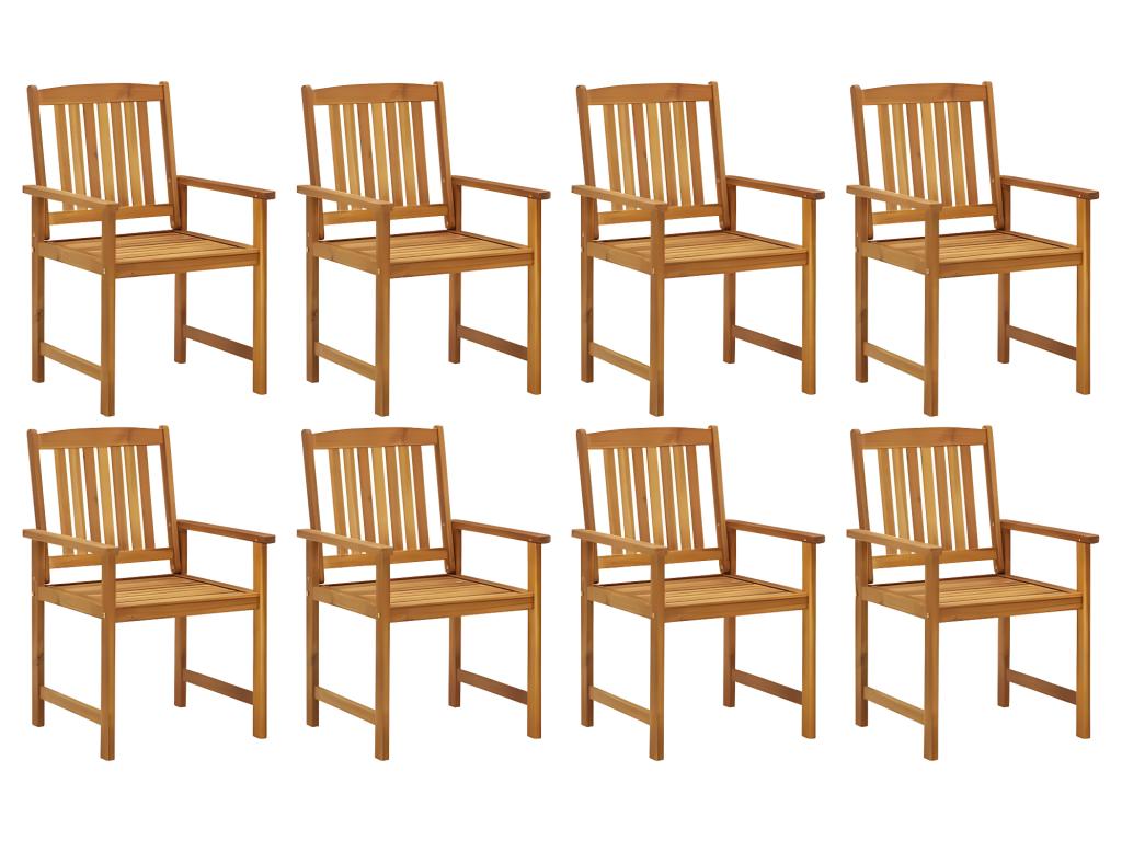 Chaises de jardin avec coussins lot de 8 Bois d'Calmetop solide 93988YWCO