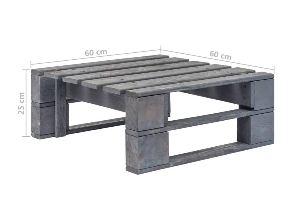 Salon de jardin palette 6pcs avec coussins Pin imprégné de gris 02417KRQT