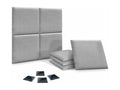 Calmetop Ensemble de 8 Panneaux muraux en lin autocollants absorption acoustique protection contre les chocs et Têtes de Lit Gris Clair 50x50cm x8 74533ESZM