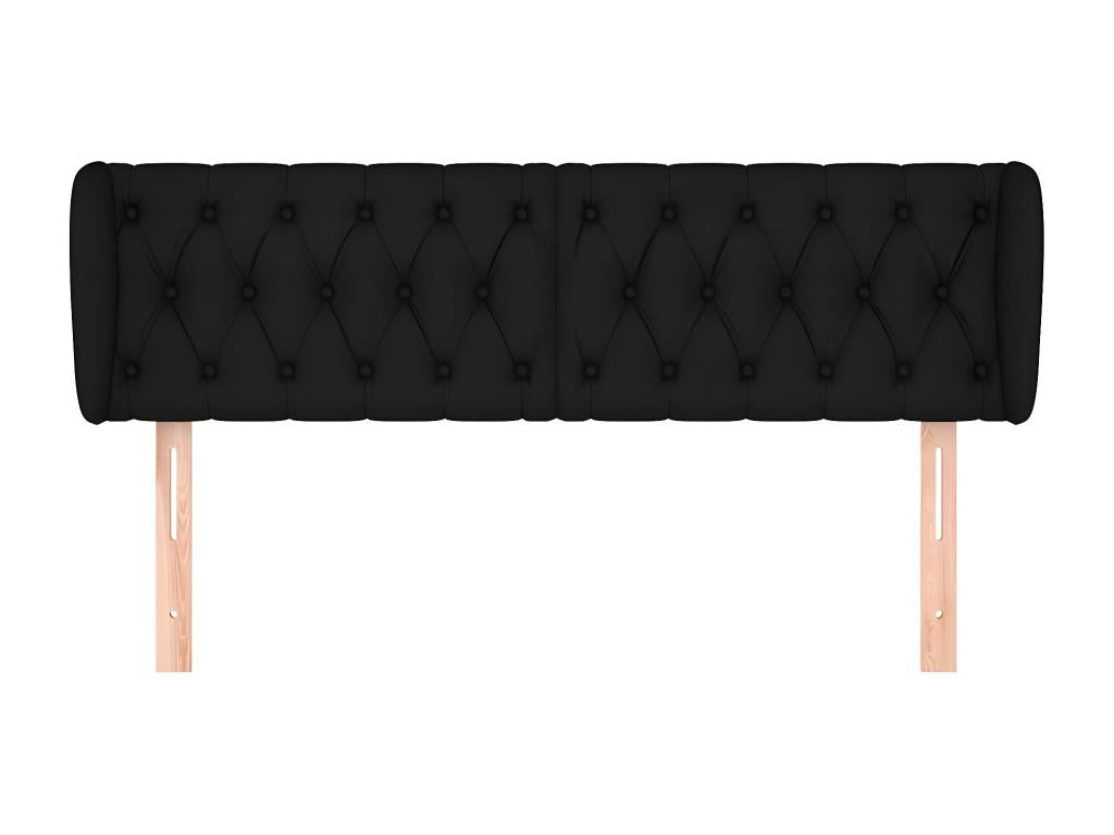 Tête de lit avec oreilles Noir 147x23x78/88 cm Tissu 63102WDVS