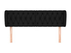 Tête de lit avec oreilles Noir 147x23x78/88 cm Tissu 63102WDVS