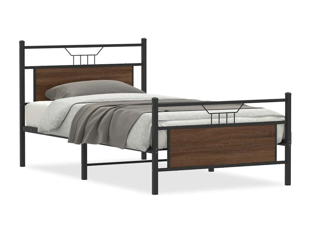 Cadre de lit sans matelas chêne marron 107x203 cm 82451EANN