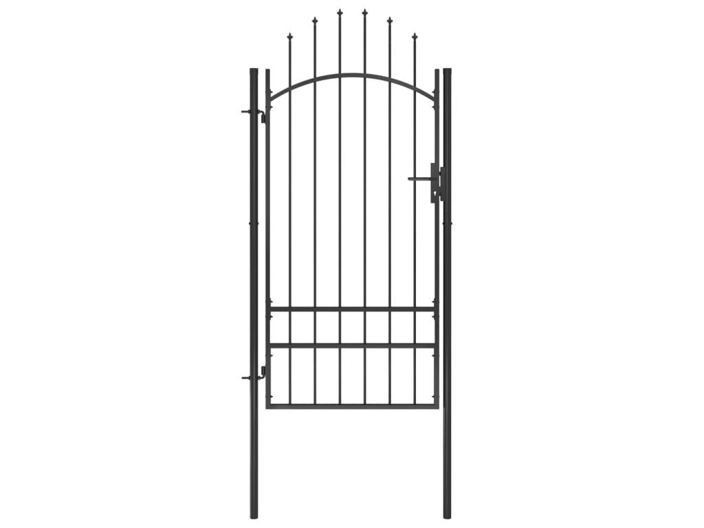 Portail de jardin Acier 1x2.5 m Noir 69813IZGT