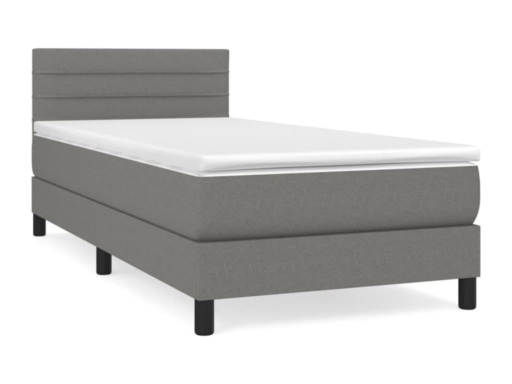 Lit à sommier tapissier avec matelas Gris foncé 100x200cm Tissu 26525LYEI