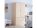 Garde-robe Calmetop 90x55x170 bois massif de pin 93062IFGY