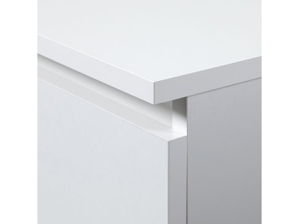 Bibliothèque de bureau Calmetop R60 Blanche 60 cm 3 tiroirs façade Blanche 3 étagères 60x35x180 cm 44631SRCM