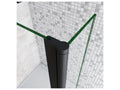Paroi de douche à l'italienne avec retour pivotant 110 40x200cm avec barre de fixation 90cm récupérable - Noir Mat - 8mm verre anticalcaire 28898WEXL