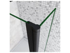 Paroi de douche à l'italienne avec retour pivotant 110 40x200cm avec barre de fixation 90cm récupérable - Noir Mat - 8mm verre anticalcaire 28898WEXL