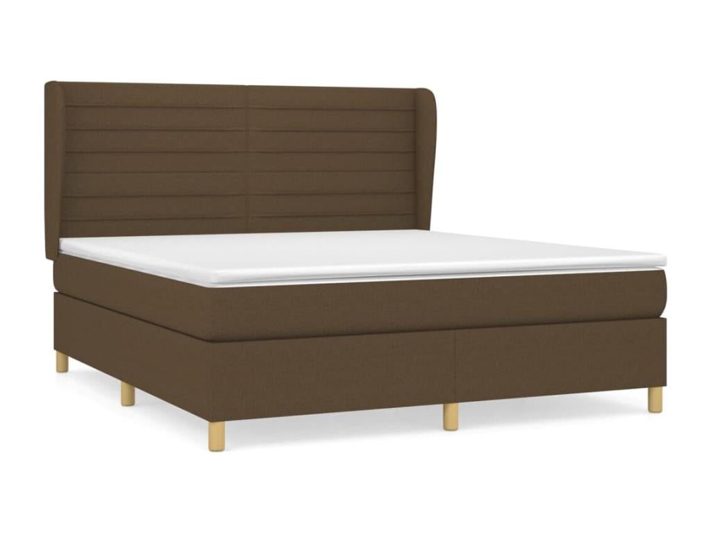Lit à sommier tapissier avec matelas Marron foncé 160x200 cm 41690UXKA