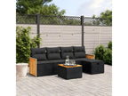 Salon de jardin 6 pcs avec coussins noir résine tressée 90716OLHT