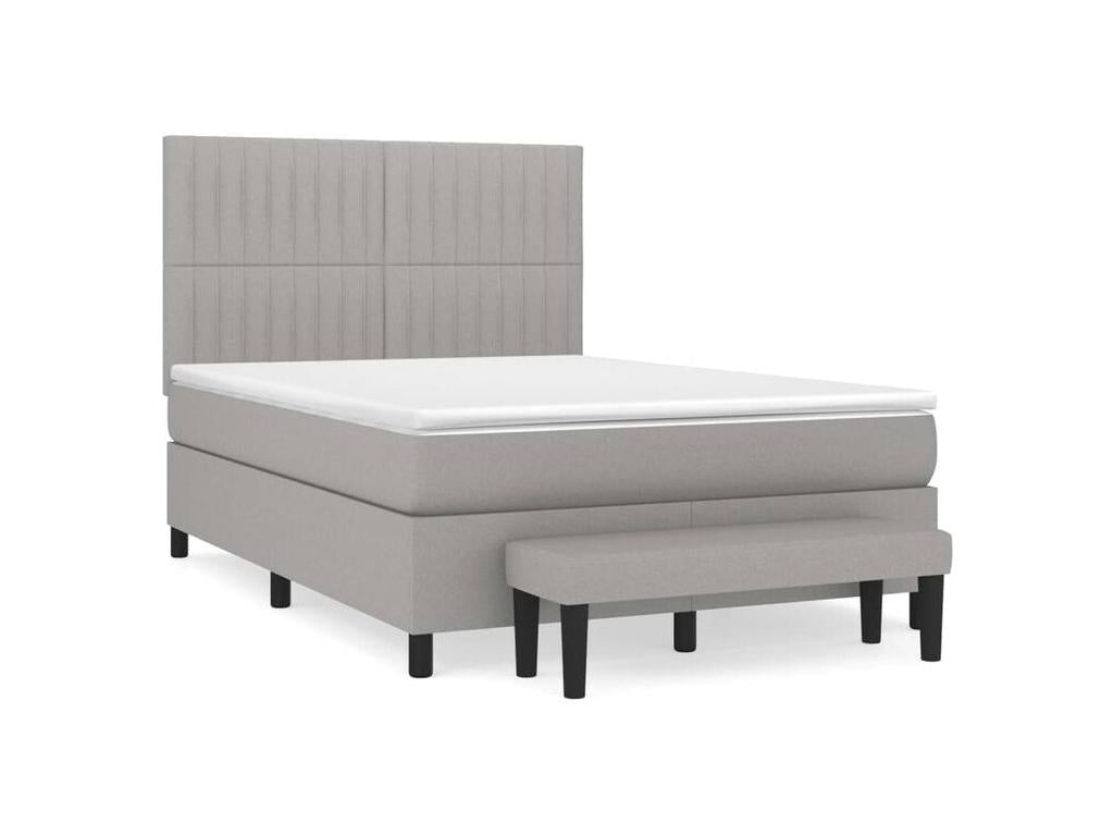 Sommier à Artvivrestore de lit avec matelas Gris clair 140x200 Tissu 14784NMEA