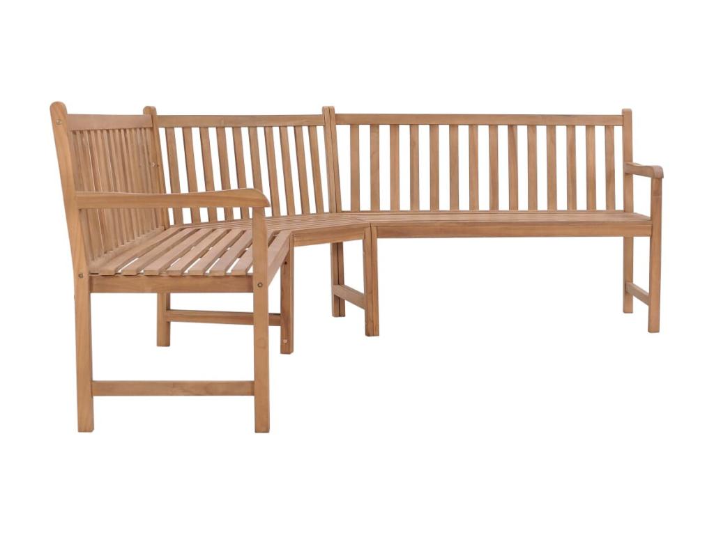 Banc d'angle de jardin 185x185x90 ​​Bois de teck solide 02819QCCW