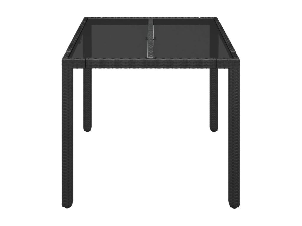 Table de jardin dessus en verre Noir 90x90x75 cm Résine tressée 25999SOFT