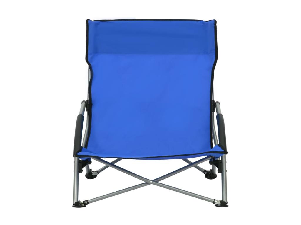 Chaises de plage pliables lot de 2 Bleu Tissu 22490BMES