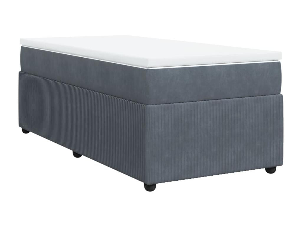 Sommier à Calmetop de lit et matelas Gris foncé 80x200 cm Velours 77748BALV