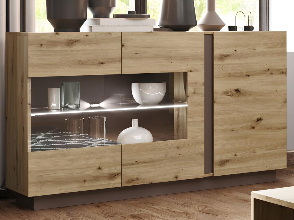 Buffet Artvivrestore - 3 portes - Avec LEDs - Chêne et Artvivrestore 96760YTZT