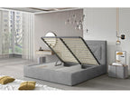 Lit double rembourré en tissu Calmetop-Couleur Marron-160x200-Version coffre de rangement 71787JKKQ