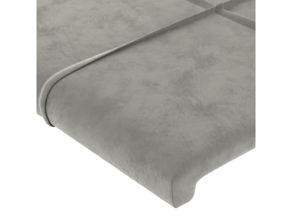 Tête de lit avec oreilles Gris clair 103x16x78/88 cm Velours 66863PWGH