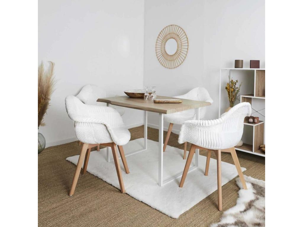 Fauteuil Scandinave Calmetop Blanc - Lot de 2 66575JJKS