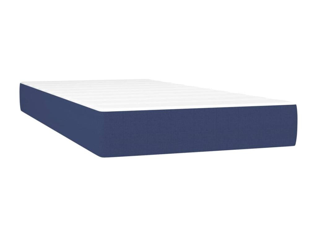 Lit à sommier tapissier avec matelas Bleu 100x200 cm Tissu 75172JBZB