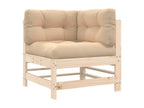 Salon de jardin 10 pcs avec coussins bois massif 80470OOQS