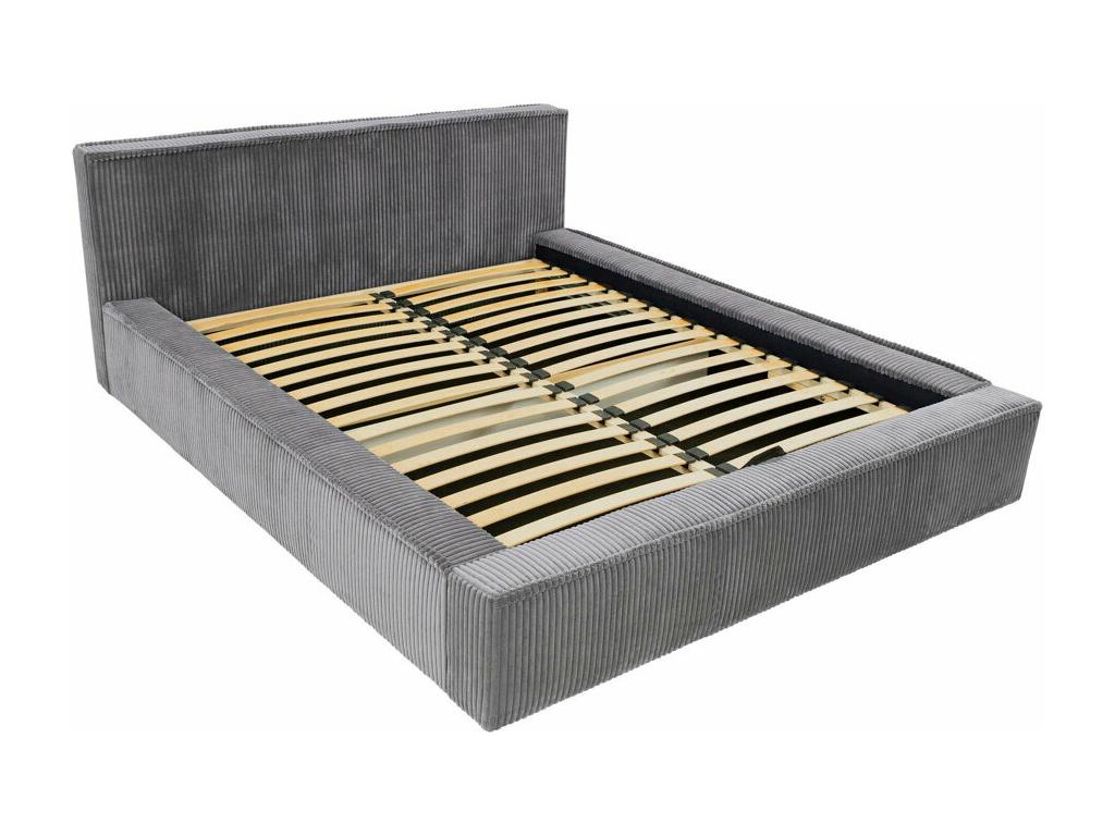 Lit Calmetop 107 Double Gris 140x200 Tapisserie Sommier à Calmetop 172x230x81cm 25457JXIR