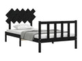 Cadre de lit sans matelas noir 100x200 cm bois massif de pin 99099ETPV