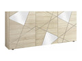 Artvivrestore - Buffet 3 Portes Finition Bois Artvivrestore avec Sérigraphies et Miroirs 82332OMYH