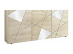 Artvivrestore - Buffet 3 Portes Finition Bois Artvivrestore avec Sérigraphies et Miroirs 82332OMYH