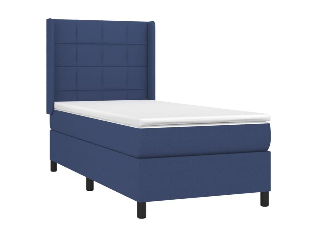Sommier à Calmetop de lit avec matelas Bleu 80x200 Tissu 56146ACUP