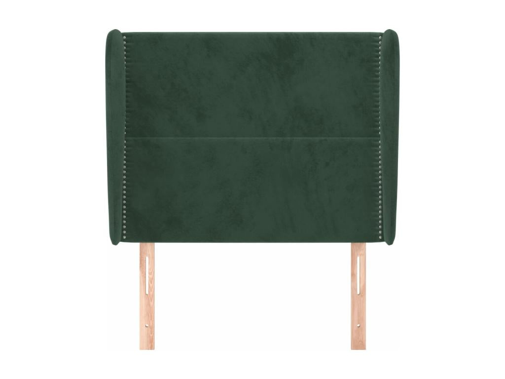 Tête de lit avec oreilles Vert foncé 103x23x118/128 cm Velours 48224IFJW