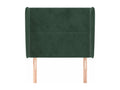 Tête de lit avec oreilles Vert foncé 103x23x118/128 cm Velours 48224IFJW