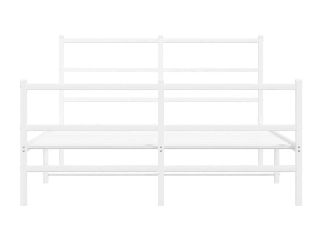 Cadre de lit métal avec tête de lit-pied de lit blanc 135x190 75220MSCF