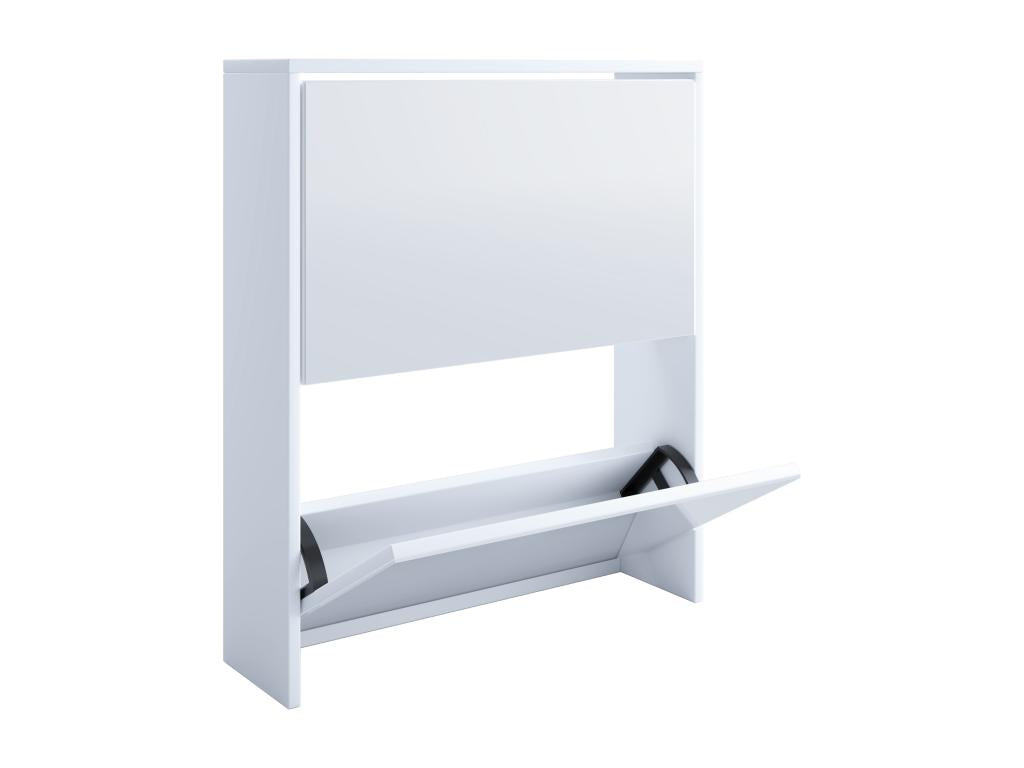 Calmetop armoire à chaussures en bois commode à chaussures étagère à chaussures miroir Stido L blanc 11219OGIR
