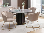 Lot de 2 chaises en velours et métal - Beige et doré - Calmetop II 62496VIAI
