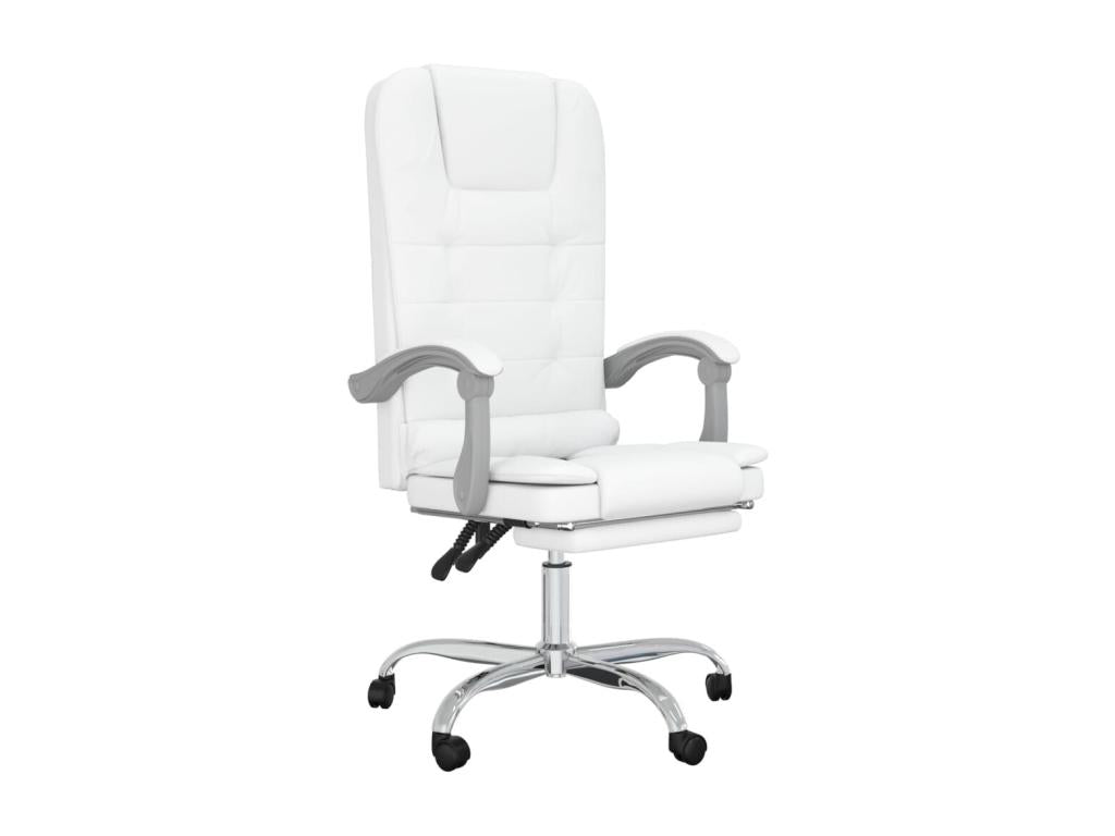 Fauteuil de massage inclinable cuir blanc 63x56x122 cm 02 0025398 91210XRYR