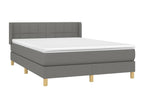 Sommier à Artvivrestore de lit avec matelas Gris foncé 140x190cm Tissu 68673FEUE