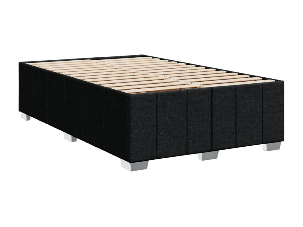 Sommier à Calmetop de lit avec matelas noir 120x190 cm tissu 60150EGVS
