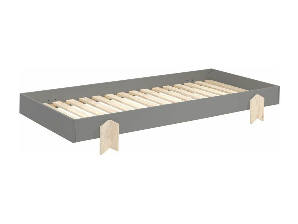Lit Enfant en Bois Nidchicshop IV 90x200cm Gris 92222XRUQ