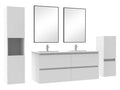 Ensemble meubles Salle de Bain 120cm double vasque colonne miroir mural Blanc 92014AZBD