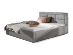 Lit moderne velours capitonné Calmetop-Couleur Bleu canard-180x200-Version coffre de rangement 13055LYXZ