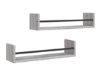 Etagères murales avec barres 2 pcs Calmetop gris 60x16x14 45480FMRW