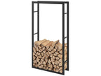Range-bûches Artvivrestore en acier 80x25x150 cm noir en.casa 03417LYOU
