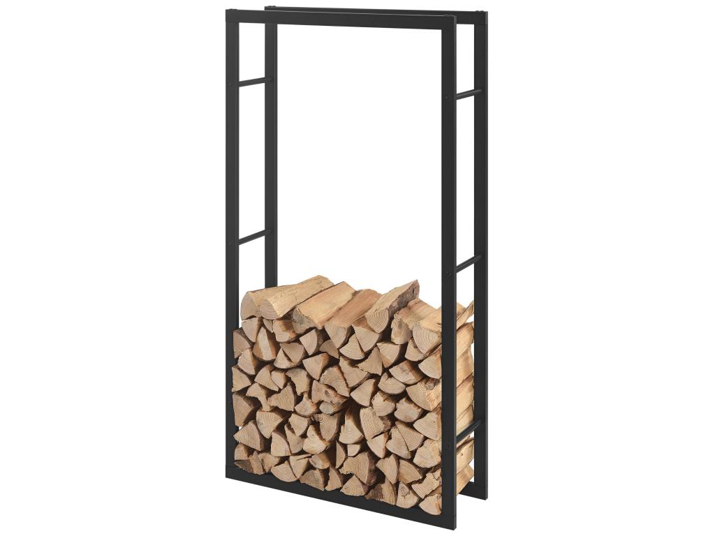 Range-bûches Artvivrestore en acier 80x25x150 cm noir en.casa 03417LYOU