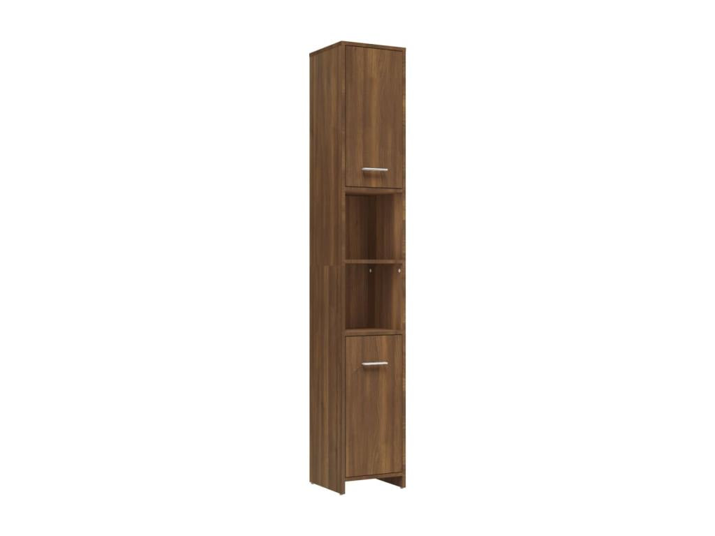 Armoire de bain Chêne marron 30x30x183.5 Bois d'ingénierie 57092XFCF